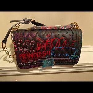 These are graffiti crossbody bags.